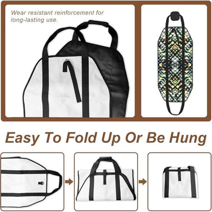 Augenstern Large Snake-Scales-Pattern Firewood Carrier Bag, 600d Oxford Cloth Log Tote with Reinforced Handles, Open-End Wood Hauling Bag for Fireplace, Wood Stove, Camping and Outdoor Storage
