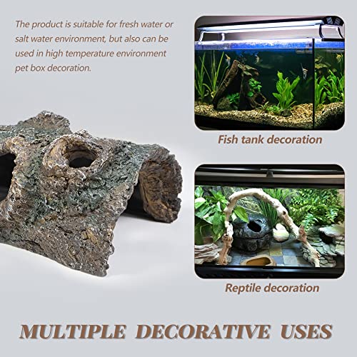 fazhongfa Reptile Hide Tree Trunk Lizard Snake Gecko Axolotl Spider Turtles Bearded Dragon Tank Accessories Large Hollow Log for Aquarium or Fish Tank Resin Wood Decorations Ornament - style: Style-1