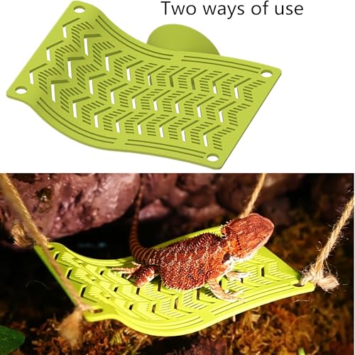 alfyng Bearded Dragon Frog Lizard Hammocks, Reptile Hammock with Suction Cups & Tie Straps, Hanging Swing Cradle for Chameleon, Lizards, Geckos, Snakes, Lguana, Reptile & Amphibian Habitat Décor - size: Small