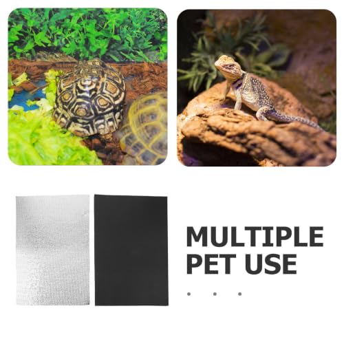 Healifty Heating Pad Heat Mats Reptile 2pcs with Advanced Reflective Film for Efficient Heat Retention and Healthy Environment Maintenance, Portable Silver for Gecko and Lizard Terrarium