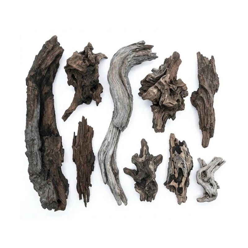 Natural Sinking Driftwood 2.2 lbs, 5-9 PCS, 6"-12" Premium Wood for Fish Tank Aquascaping, Aquariums, and Paludariums - Decorative Wood for Terrariums, Vivariums, Reptile Enclosures, and Gardens