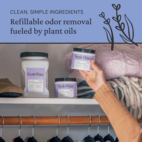 Fresh Wave Lavender Odor Eliminator Gel 2Pk 15 oz - Air Freshener for Home | Lasts 30-60 days. Plant-based odor absorber. No perfumes or harsh chemicals. Bathroom & closet deoderizer. Refills available. - size: 15 Fl Oz (Pack of 2)