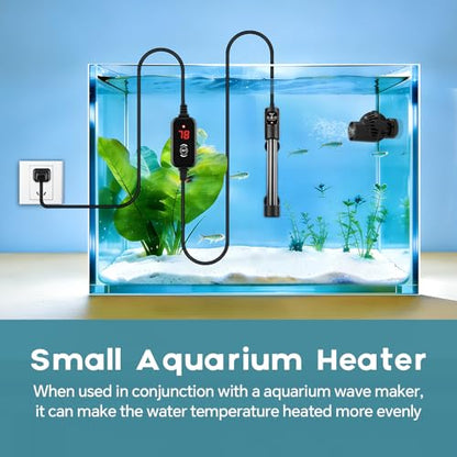 hygger 150W Submersible Aquarium Heater with Digital Temperature Controller, Mini Fish Tank Heater for 20–30 Gallon Tanks, Overheat & Out-of-Water Protection, Freshwater & Saltwater - size: 150W, 20-30 Gallon
