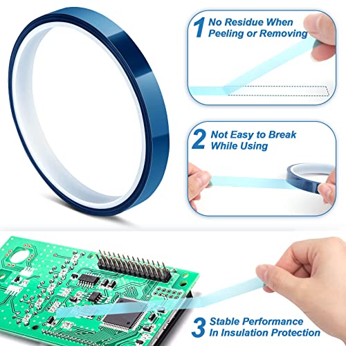 selizo Heat Tape for Heat Press Sublimation, 6 Packs Heat Transfer Tape Heat Resistant High Temperature Adhesive Tape for Dye Sublimation, HTV Craft - color: Blue