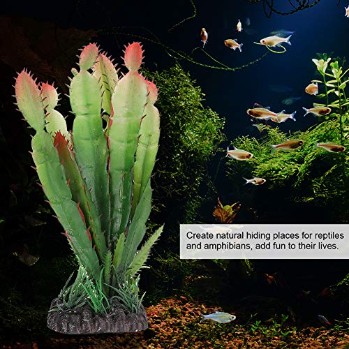 GLOGLOW Terrarium Plant, 5x5.5x15cm | Plastic Artificial Plant for Vivarium, 83g Weight, 5x5.5x15cm, For Tortoises Lizards and Desert Reptile Habitats