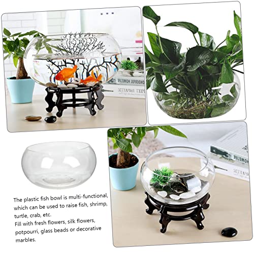 UKCOCO Glass Fish Bowl Round Terrarium for Desktop Multi Use Aquarium and Hydroponic Plant Pot Home Office Decoration for Goldfish Water Plants and Small Aquatic Ecosystems