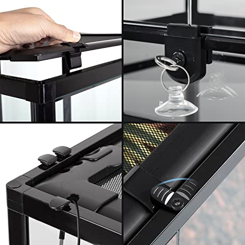 REPTI ZOO Large Reptile Paludarium Tank, Vertical Reptile Terrarium Wide & Tall Amphibian Tank with Top Screen Ventilation (36" W X 18" D X 36" H (Paludarium)) - size: 36" x 18" x 36" (Paludarium)
