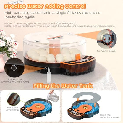 AsFrost Automatic Incubators for Hatching Eggs, 24 Egg Incubator,Upgrade Digital Incubator with Dual Modes,Temp & Humidity Control,Auto Turner, Egg Candler, Incubator for Hatching Quail & Poultry Eggs