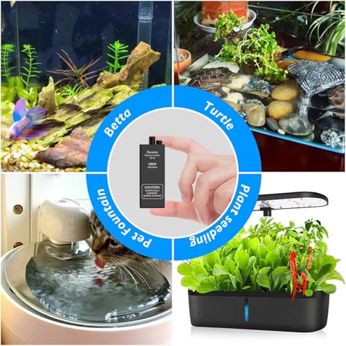 100W Small Aquarium Heater Betta Heater for 10-20 Gallon Freshwater & Saltwater Tanks, Alumina Ceramic Fish Tank Heater Turtle Heater with Dry-Run & Overheat Protection - size: For Tanks ≤ 20 Gal