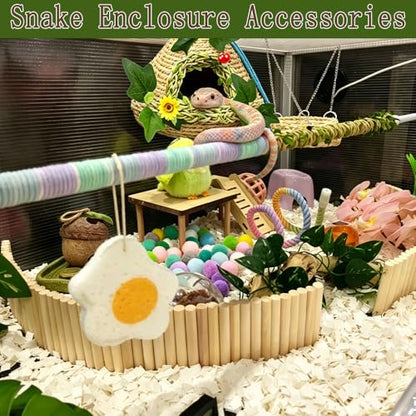 Reptiles Hide, Handcrafted,Reptile Cave Hideout Tank Accessories Decorations, Great for Reptiles, Amphibians, Snake，Leopard Gecko, Lizard