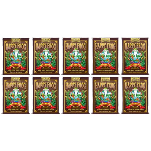 FoxFarm Happy Frog Potting Soil, 2cu ft (Pack of 10) - for Indoor/Outdoor Container Plants - Contains Mycorrhizae and Humic Acids - size: 2 Cu Ft (10 Pack)
