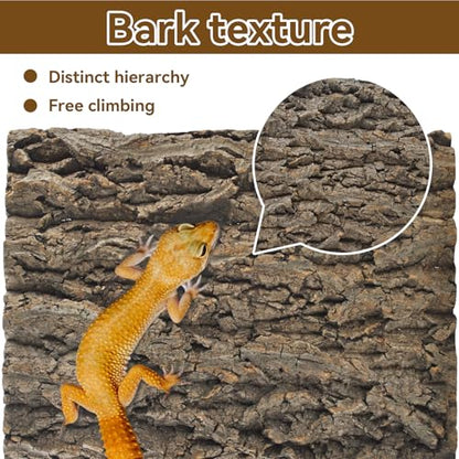 2PCS Natural Cork Terrarium Background,11.81 x 11.81 Inch Reptile Bark Background 3D Bearded Dragon Tank Climbing Mat Habitat Decoration for Lizard Gecko Chameleon Tortoise Snake Spider Frog - size: 【11.81 x 11.81 In】