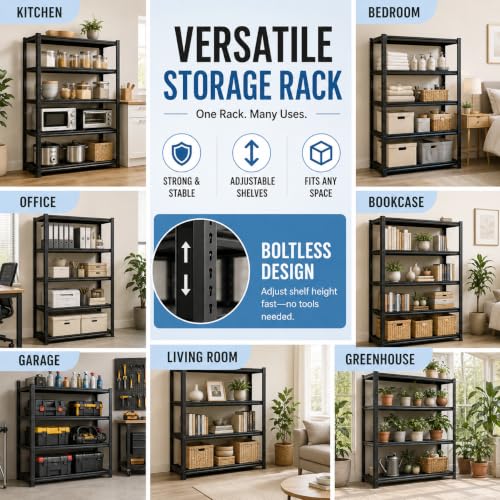 20-50 Gallon Fish Tank Stand, Aquarium Stand with 3-Tier Storage Shelves, Heavy Duty Terrarium Stand for Turtle Tank, Reptile Terrarium, 27.6" Wx 13.8" Dx 31.5" H, Black