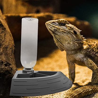balacoo Reptile Water Feeder 6.69 Inch Terrarium Water Bowl for Lizards Tortoises Crawling Pets Stable Non-Slip Tray Easy to Clean