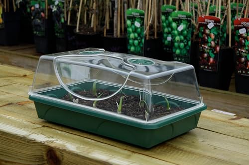 Medium Seed and Herb Domed Propagator with Vented Side Height Extension and Security Clip Set,Green - size: Medium with 1 Height Extender and Clips