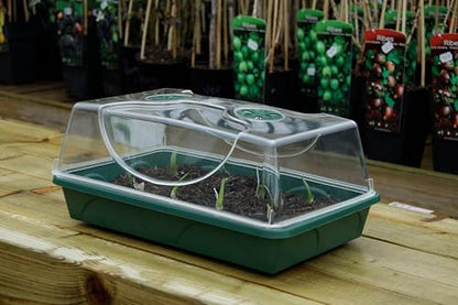 Medium Seed and Herb Domed Propagator with Vented Side Height Extension and Security Clip Set,Green - size: Medium with 1 Height Extender and Clips