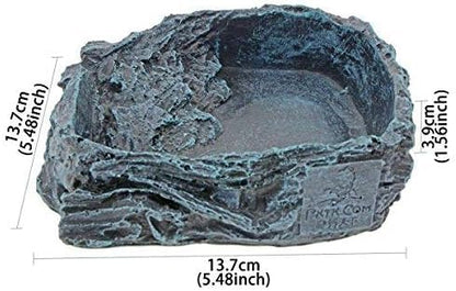 RUIAN Reptile Feeding Bowl Dish Bearded Dragon Food Water Terrarium Dish for Lizards, Geckos, Snakes, Tortoises, Chameleons(Large) - color: Deep blue