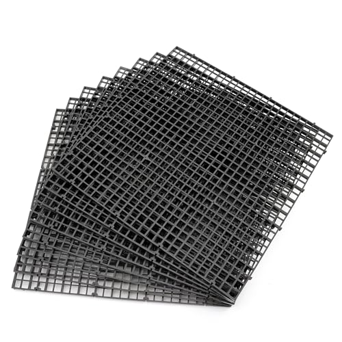 Aquarium Fish Tank Bottom Isolation 8 Pcs, Plastic Egg | Crate Grid Divider Tray Egg (L 8pcs Black) - size: L 8pcs Black