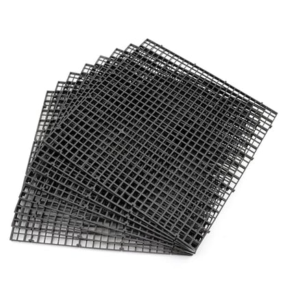 Aquarium Fish Tank Bottom Isolation 8 Pcs, Plastic Egg | Crate Grid Divider Tray Egg (L 8pcs Black) - size: L 8pcs Black