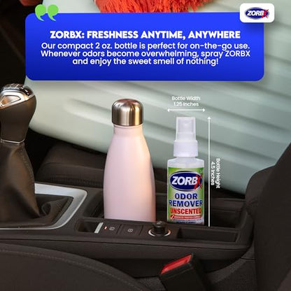 ZORBX Unscented Odor Eliminator Spray 2 Oz 24-Pack, Bulk, Hospital-Grade | Permanent Odor Remover for Incontinence, Pet & Human Urine, Strong Odors, Carpet, Fabric, Upholstery, Home & Commercial Use - size: 2 Fl Oz (Pack of 24)