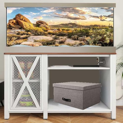 Reptile Habitat Background, Blue Sky Oasis Cactus Sun and Desert Terrarium Background with 6 EVA Double-Sided Tapes 36x18 inches/90x45 - color: Sun, size: 36"L x 18"W