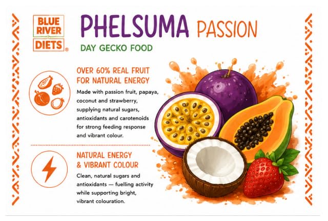 Blue River Phelsuma Passion Day Gecko Diet 2oz - 60g | All Natural Gecko Food Made in the UK