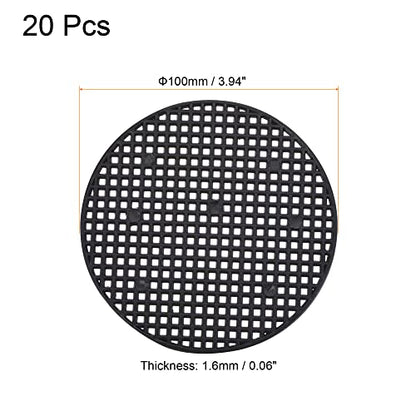 MECCANIXITY Flower Pot Hole Mesh Pad 4 Inch Bonsai Plant Bottom Round Plastic Soil Grid Screen Mat, Black Pack of 20 - size: 4"