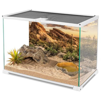 AWERT Reptile Habitat Background Blue Sky Oasis Cactus Sun and Desert Terrarium Background 48x20 inches Durable Polyester Background - size: 48x20 inches