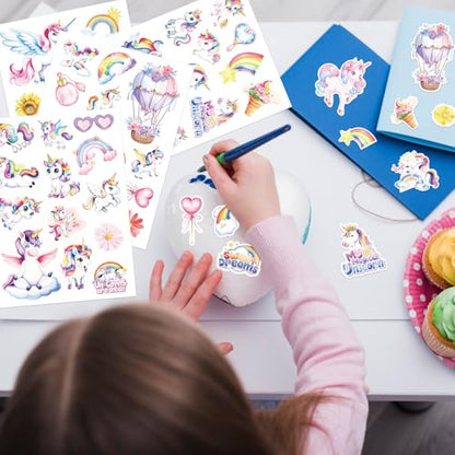 306Pcs Unicorn Stickers, Rainbow Unicorn Self-Adhesive Stickers for Scrapbooks Envelopes Cards Gifts Crafts Decor - style: Unicorn