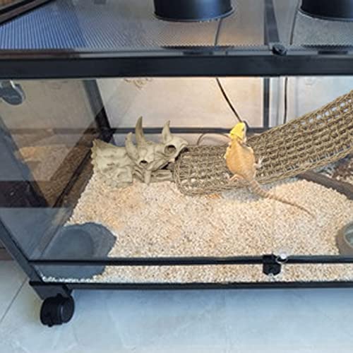 Tfwadmx Large Reptile Dinosaur Skull Decor, Bearded Dragon Tank Accessories, Lizard Hammock Hanging Plant Decor, Tank Decor for Bearded Dragons, Lizards, Chameleons, Geckos, Snakes(3Pcs)