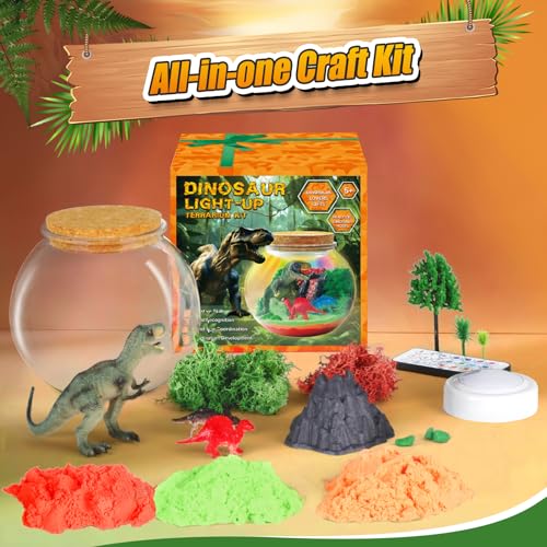 Dinosaur Activities Toys-Dinosaur Terrarium Craft Kits for Boys-Birthday Gifts for Kids Age 4 5 6 7 8 Years Old - style: Dinosaur