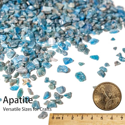 Apatite Crystal Chips Bulk 1lb, 900+ Pieces, 5-8mm Natural Gemstones - color: Apatite, size: 1LB