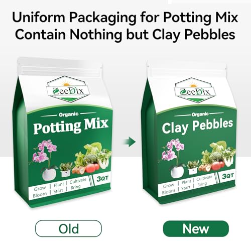 3QT Leca Clay Pebbles for Plants, 4mm-16mm Clay Balls Hydroton Leca Balls for Hydroponic Growing Gardening Orchids Drainage Decoration Aquaponics - color: 3 Quart
