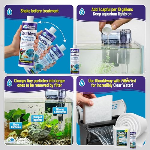 KloudAway Freshwater Aquarium Water Clarifier - Clears Cloudy Water, Water Clarifier for Fish Tank, Made in USA, Aquatic Experts, (500 ml) - size: 500 ml (16.9 oz)