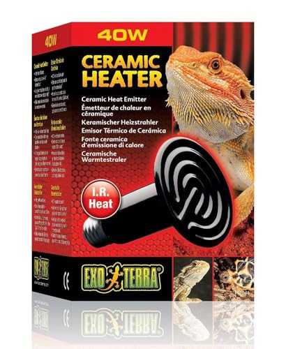 Exo Terra's Ceramic Heater - 40 W Lamp Pack for Reptile Heat, Ceramic Emitter with 150-Watt Ceramic Heat Emitter, Compatible with Exo Terra Light and Thermostat - size: 40 Watts