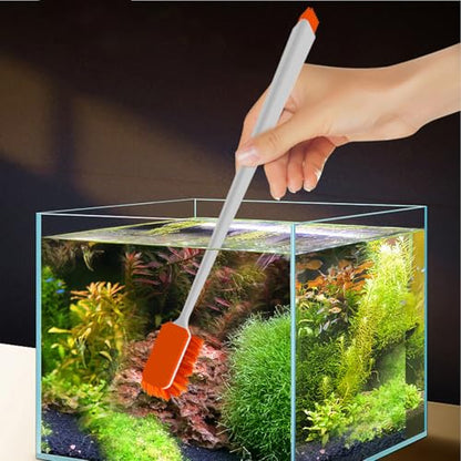 Vimvins Small Fish Tank Cleaner - Algae Scraper for Glass Aquariums - Aquarium Brush & Scrubber Tool Adapted for Cleaning Glass and Acrylic Aquariums. - size: 17.3 Inch