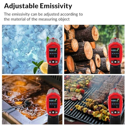 Infrared Thermometer Gun WG-127B, Digital IR Thermometer for Cooking, Candy, Food, Pizza Oven, Grill & Engine, Temp Reader -58℉~1112℉(-50℃~600℃) Non-Contact Temperature Gun (Not for Human)