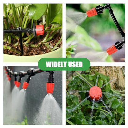 164FT Drip Irrigation System, 192Pcs Automatic Garden Watering System with Adjustable Misting Nozzle Sprinkler, 1/4 inch Blank Distribution Tubing Watering Drip Kit for Greenhouse, Patio, Lawn (164FT)