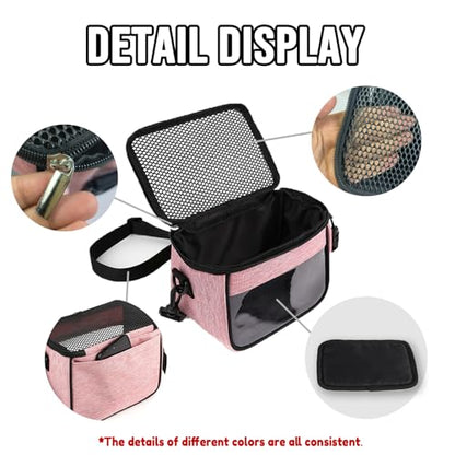 Small Pet Carrier Bag - Single - Shoulder Outdoor Carrier for Hamsters, Sugar Gliders & Flying Squirrels Portable Small Pet Travel Bag (Pink) - color: Pink