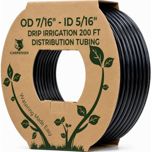 5/16" Irrigation Tubing Parts for Drip Irrigation Watering System | 200 ft PVC Mainline for Irrigation System 5/16" ID x 7/16" OD, Durable & Flexible, Replaces 1/2" Drip Poly Supply Line - size: 200 ft