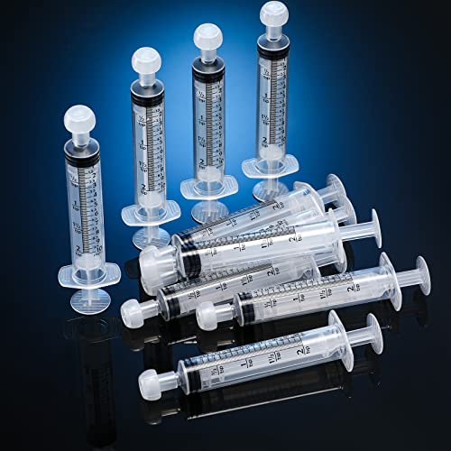 10 Pack Plastic Syringe Liquid Measuring Syringes Without Needle for Epoxy Resin, Craft, Scientific Labs, Feeding Pets Animals, Oil or Glue Applicator (10 ML) - size: 10 ML