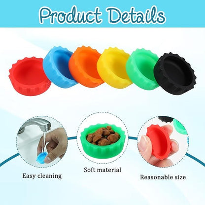12pc Multicolor Crested Gecko Food & Water Feeding Cups, Small Pet Dish Set