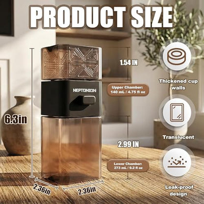 【Metered Dose; ~0.4 g/Press】 Reptile Calcium Powder Mixer, Cricket Keeper Dispenser Feeder, One-Click No-Mess Duster for Chameleon, Gecko, Lizard & Frog