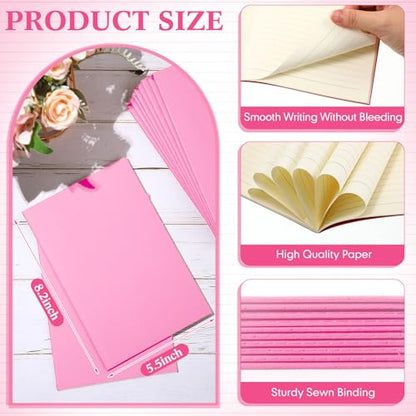 100 Pcs Journals Notebooks Bulk - Kraft Softcover A5 Small Notebooks 5.5 Inch x 8.3 Inch Notepads with 60 Page 30 Sheet for Writing Sketch Travel Office Supplies(Pink,Lined) - color: Pink, style: Lined