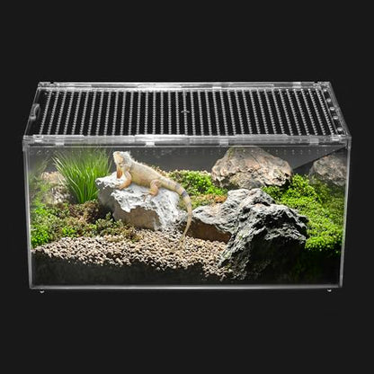 Slide Lid Tank S 11.8x7.8x5.9IN and Reptile Terrarium Kit L 15.6“ x 8“ x 10”
