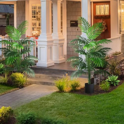 4ft 2pcs Large Artificial Plants Fake Palm Tree Tropical Palm Leaves Faux Palm Plants Tall Tree Indoor Real Touch Plastic Monstera Leaves for Home Garden Outdoor Office Decor (4ft/125cm-2pcs)