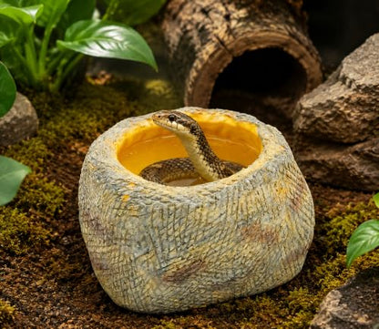 Snake Bathing Pool, Reptile Water Bowl, Bath Tub for Ball Python, Bearded Dragon, Gecko, Lizard, Soaking Pool for Reptile Habitat, Terrarium, Reptile Accessories