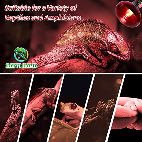 Reptile Heat Lamp Bulbs,Infrared 100W Reptiles & Amphibians Basking Spot Lamp Bulb, 2 Packs Red Heat Emitter Light for Chickens Coop - color: Red(100*2)