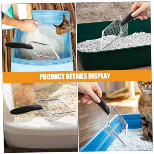 Stainless Steel Cat Litter Scoop Metal Sifting Shovel for Easy Waste Removal Compact for Travel for Cats and Reptiles Efficient Pet Supply