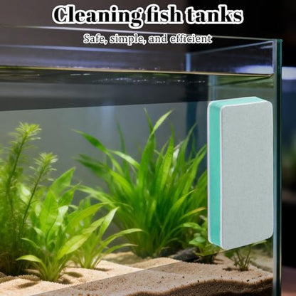 InnoHHustle 4 PCS Fish Tank Cleaning Tools, Aquarium Glass Cleaner Sponge Double Sided Sponge Brush Fish Tank Glass Surface buildew Remover Double Sided Aquarium Cleaning Pad for Fishes Turtle Tanks